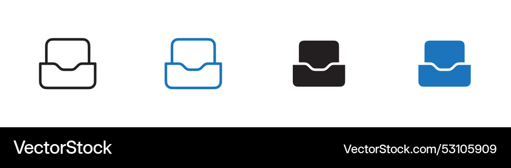 Inbox icon set outline vector image