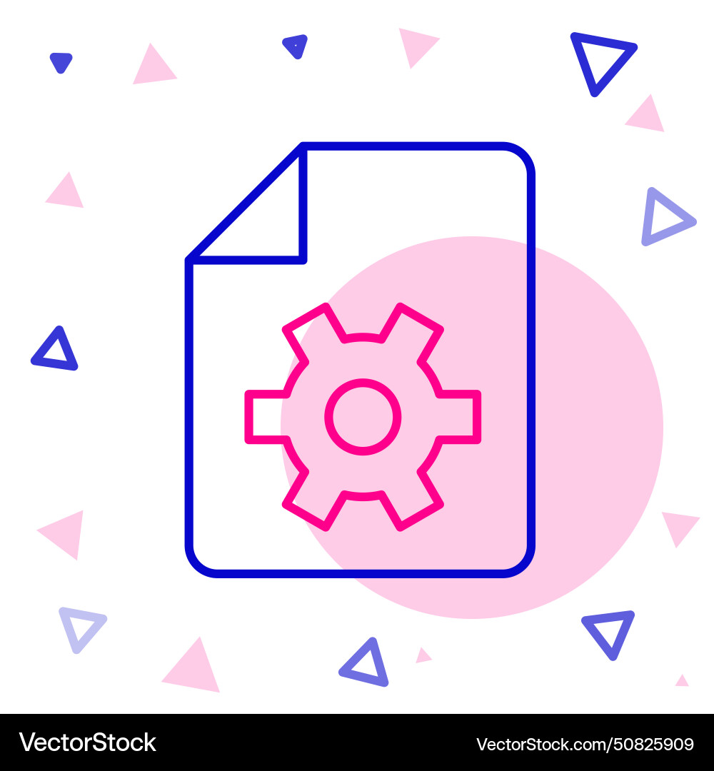 Line document settings with gears icon isolated Line document settings with gears icon isolated Vector Image