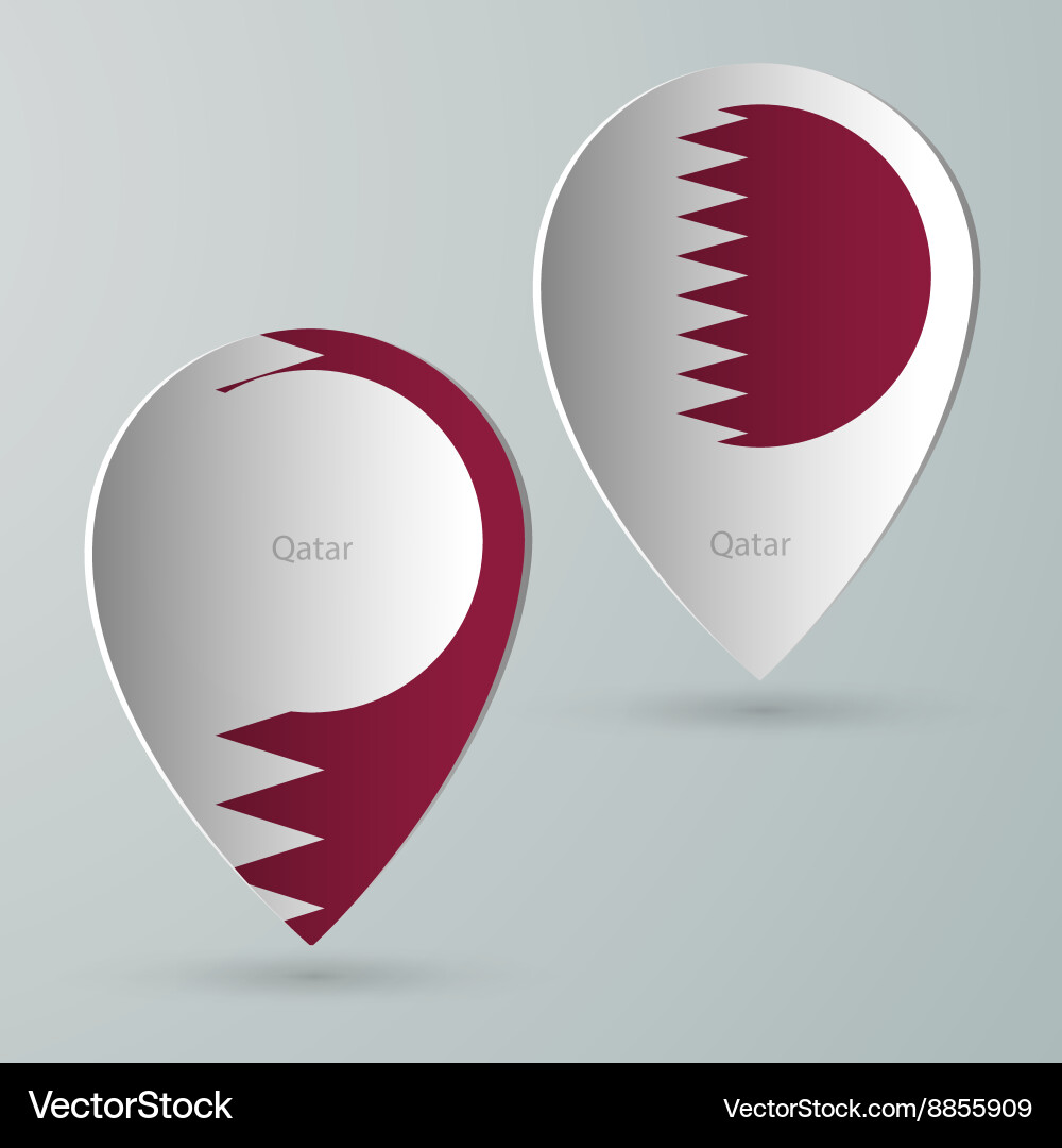 Paper of map marker for maps qatar Vector Image