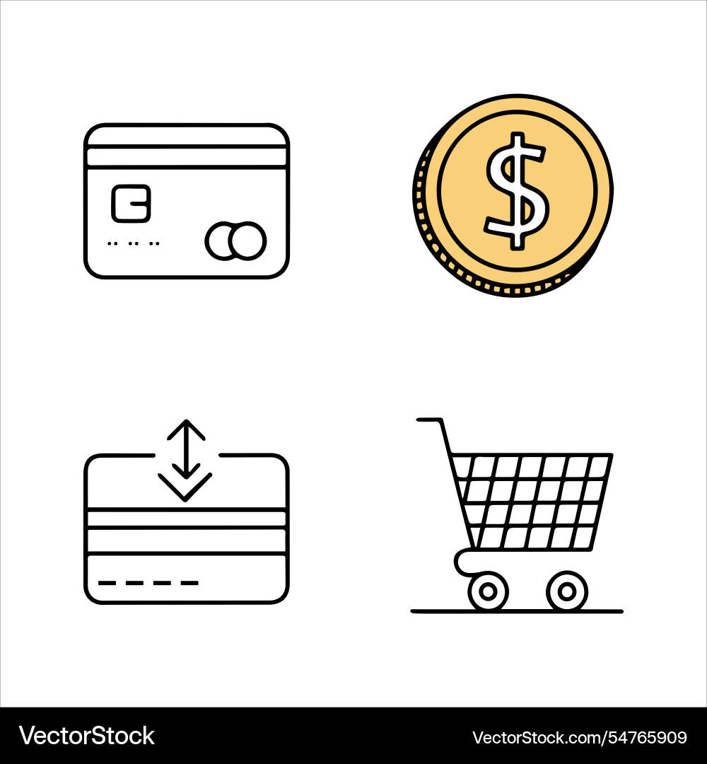 Payment icons editable files set Vector Image