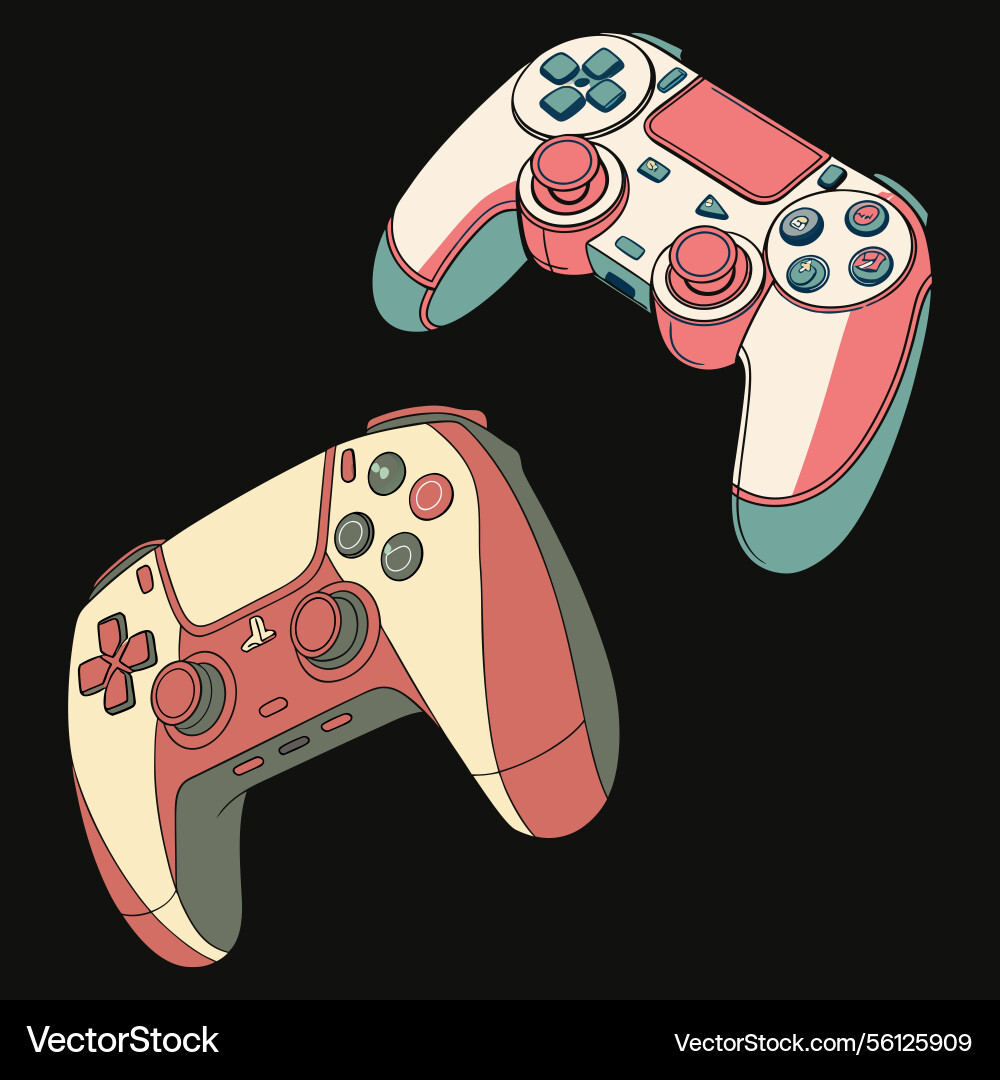 Retro gaming controller design Vector Image