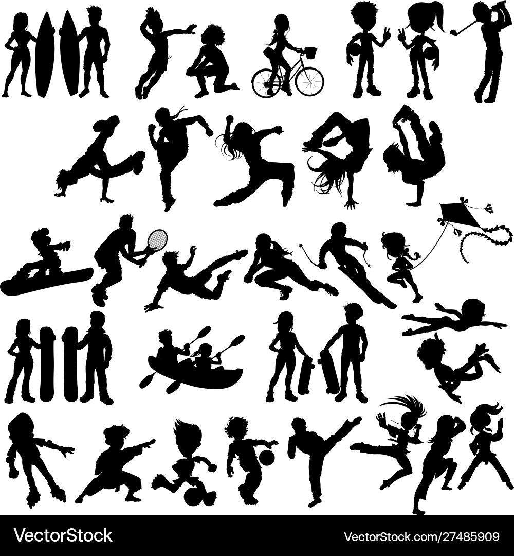 Sports Silhouettes - Athletes & Activities vector image