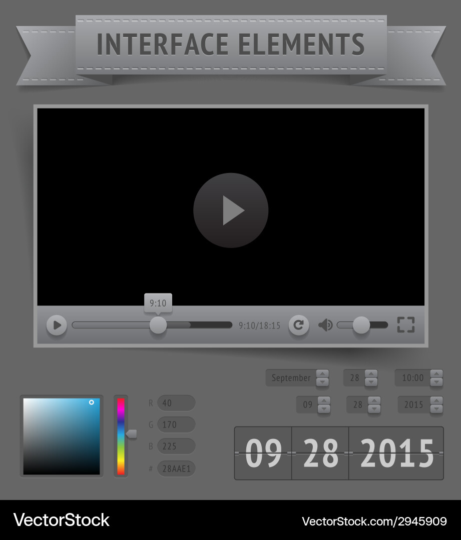 User interface elements vector image