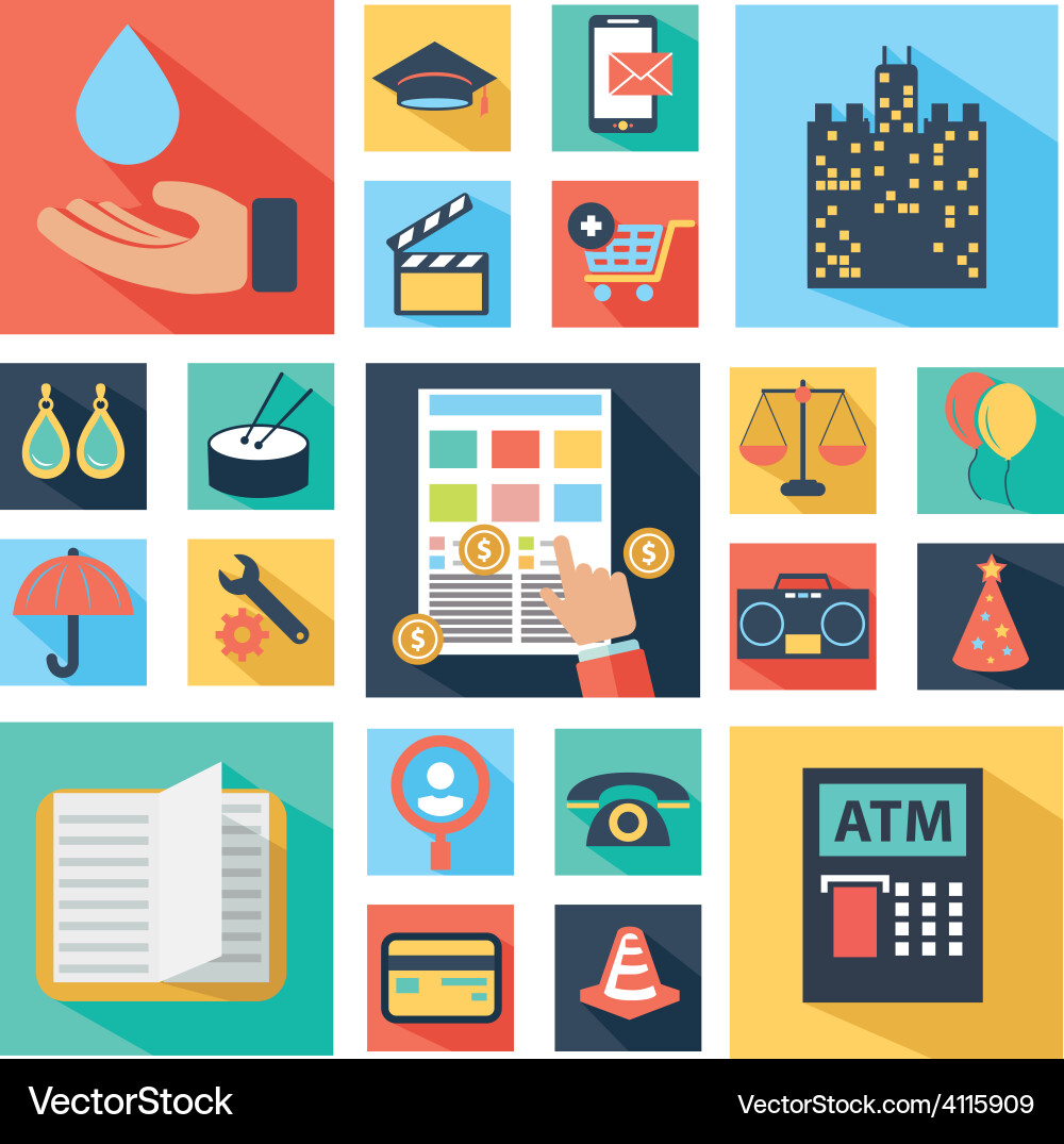 Web design and technology icons Vector Image