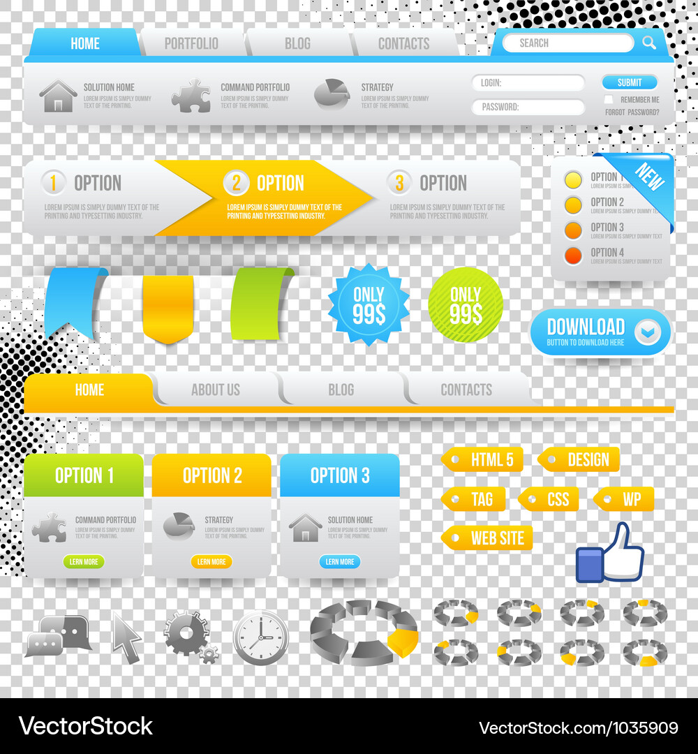 Website Navigation Icons Vector Image