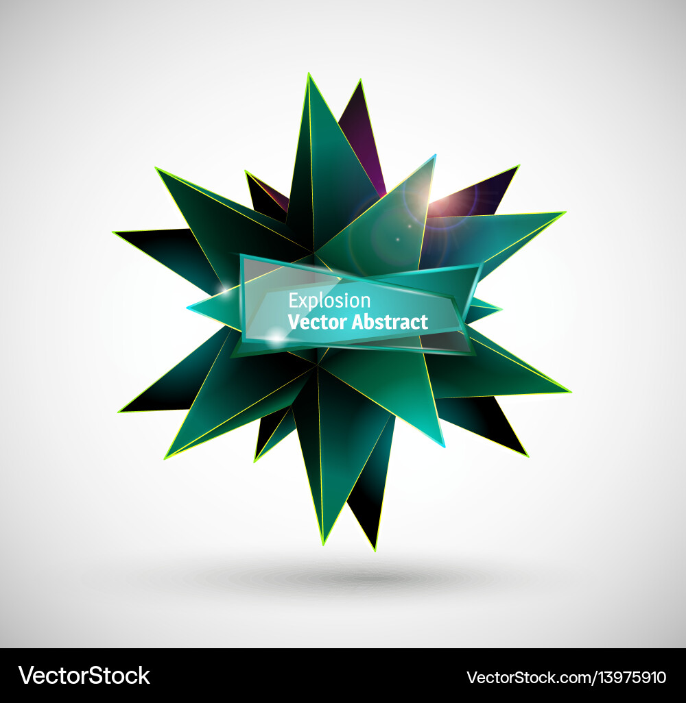 Abstract explosion polyhedron Vector Image