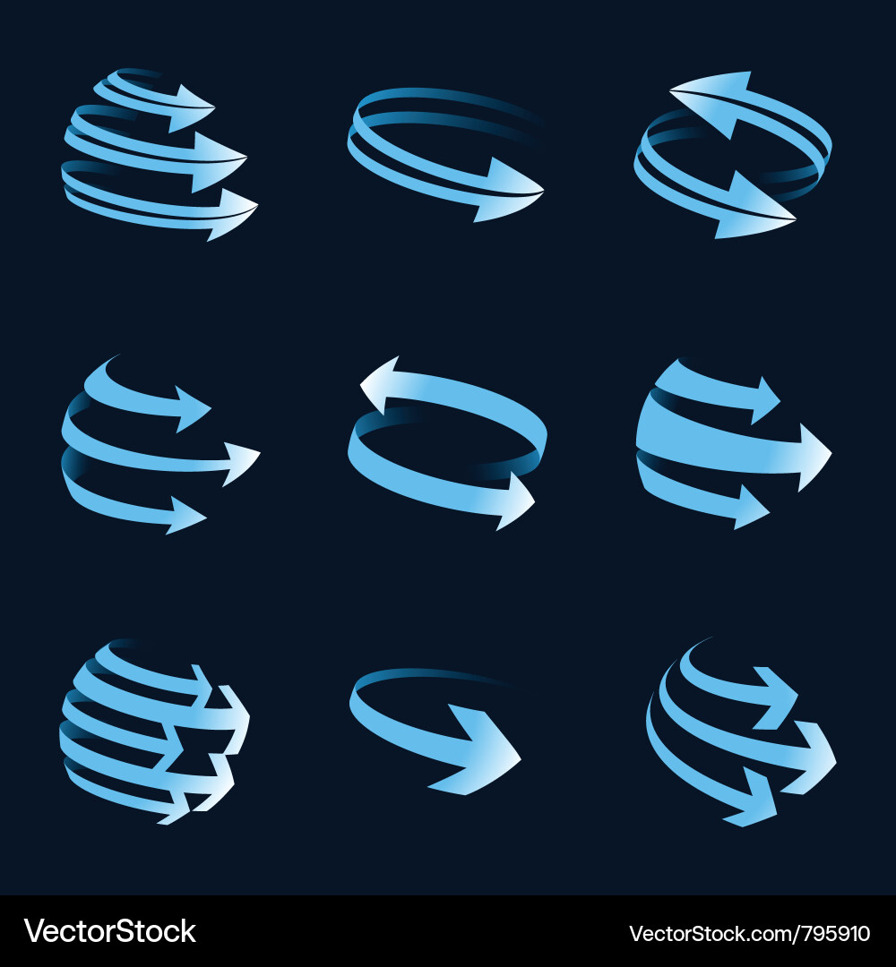 Abstract Global Arrows - Blue Vector Image