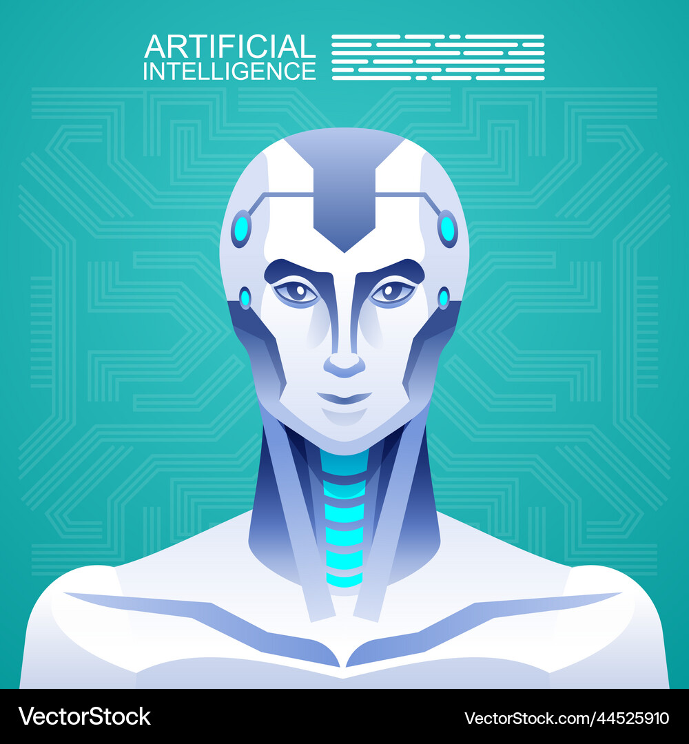 Artificial intelligence robot vs human – Royalty-Free Vector | VectorStock