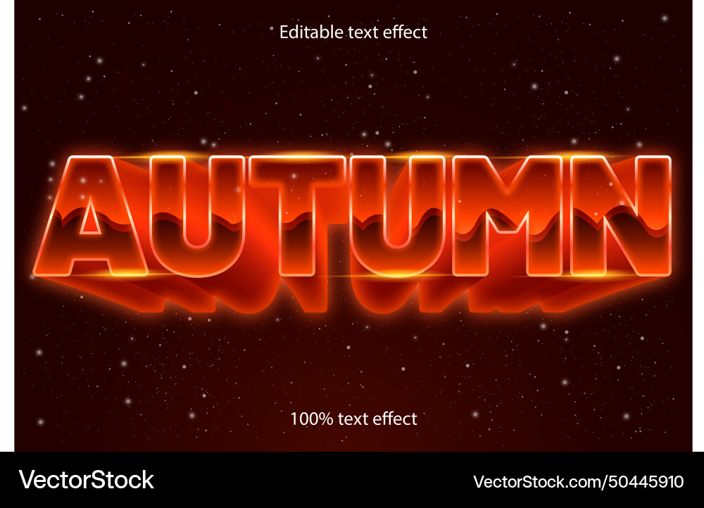 Autumn editable text effect retro style Autumn editable text effect retro style vector image