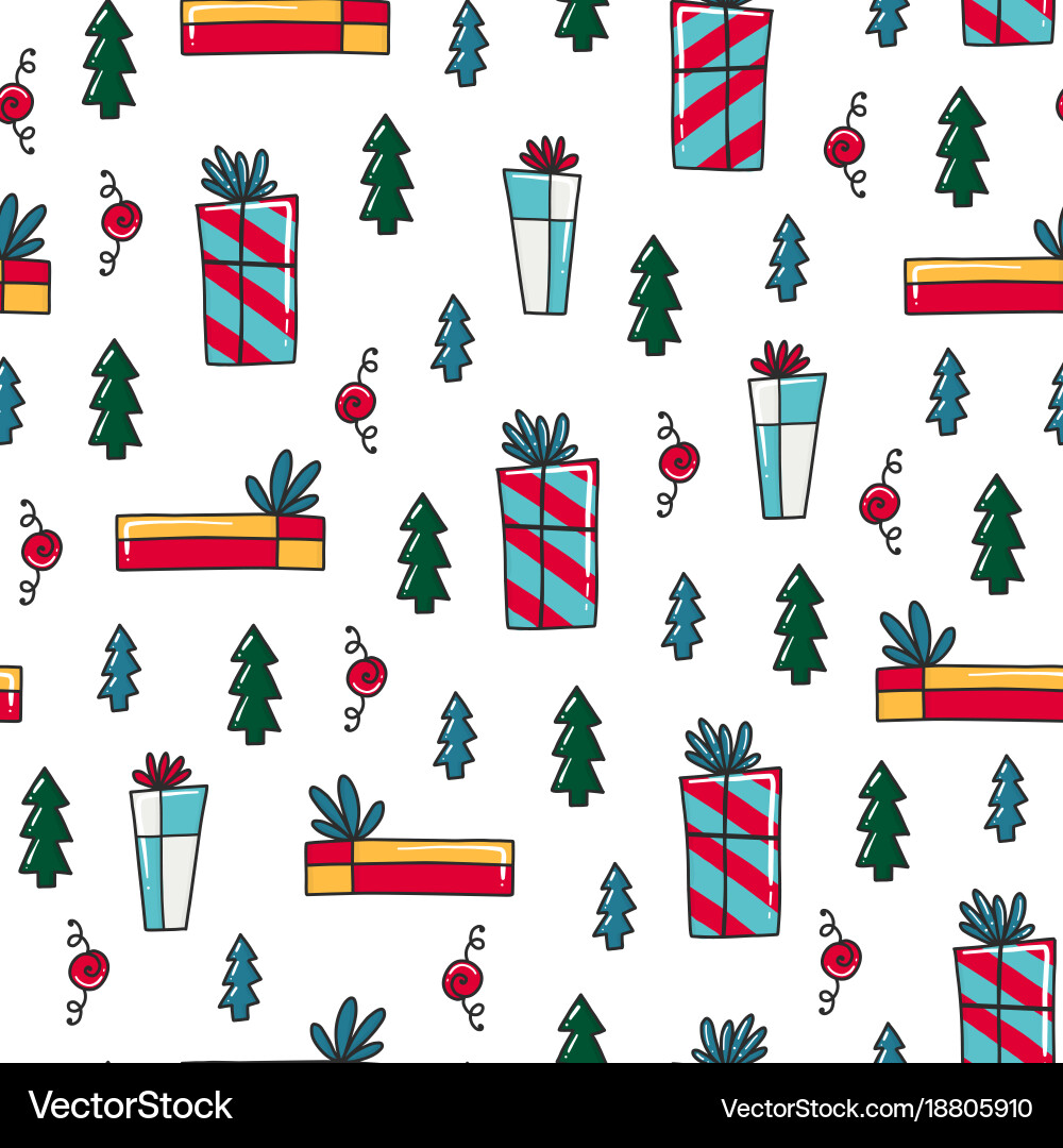 Christmas Doodle Pattern vector image