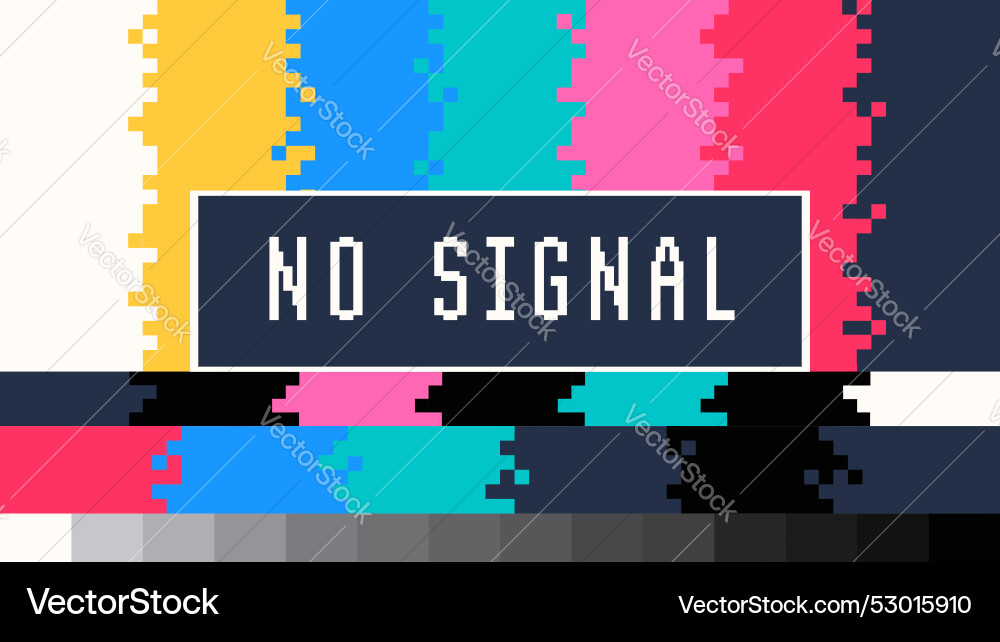Color bars background template with no signal Color bars background template with no signal Vector Image