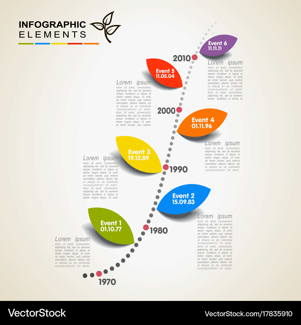 Colorful Timeline Infographics Vector Image