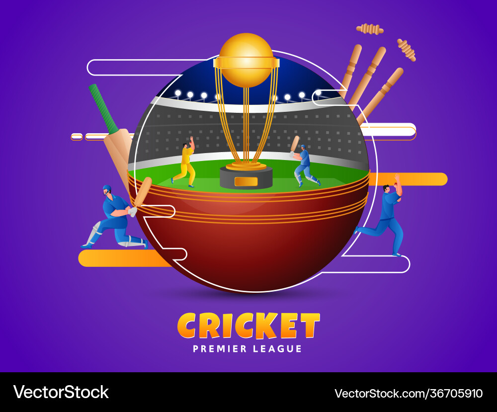 Cricket players character in action pose Cricket players character in action pose Vector Image
