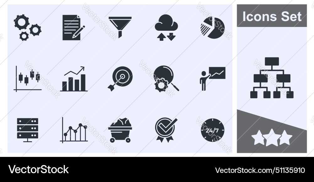 Data analytics icon set symbol collection logo Data analytics icon set symbol collection logo vector image