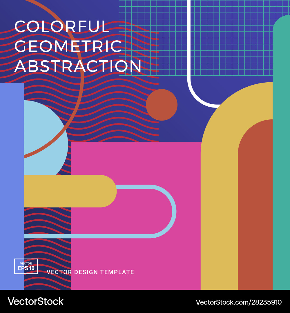 Design template with colourful geometric shapes Vector Image