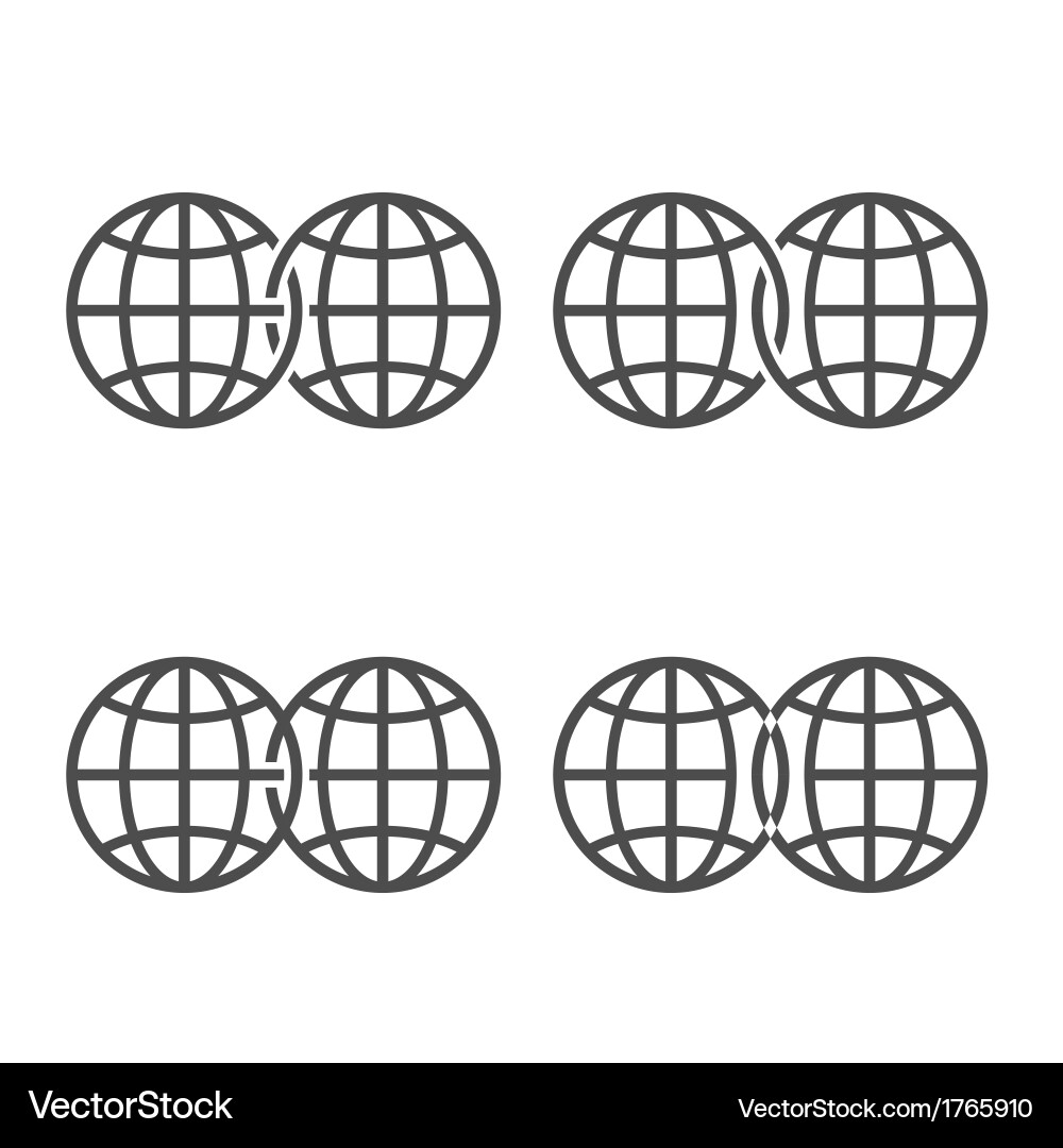 Earth globe emblem set vector image