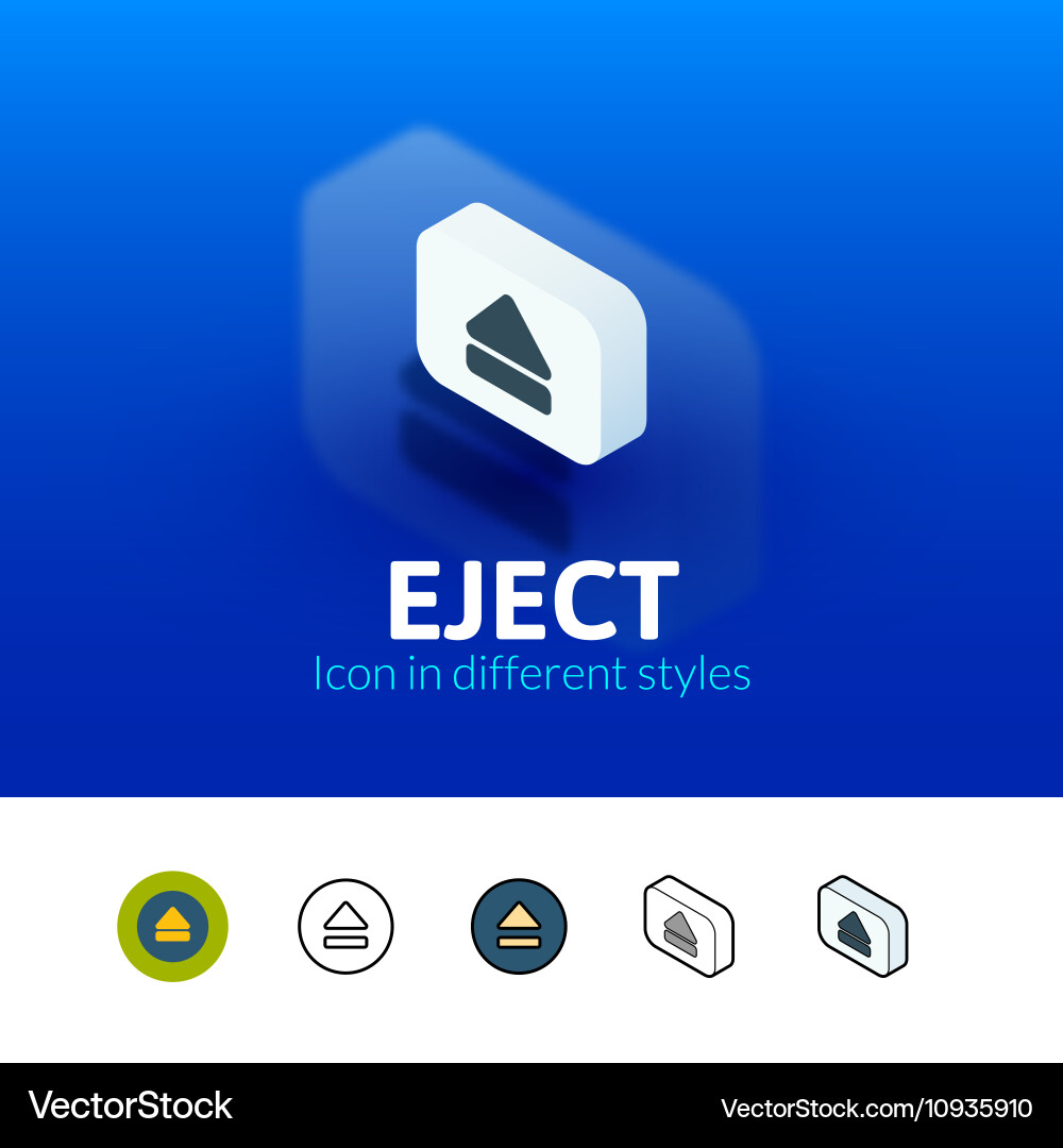 Eject icon in different style vector image