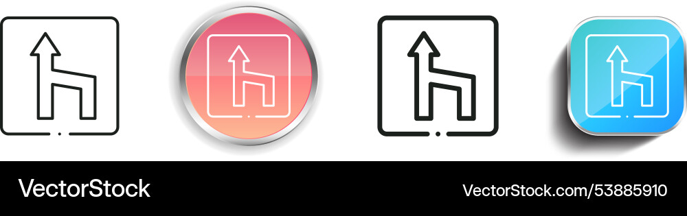 End of lane icon thin linear regular and button vector image