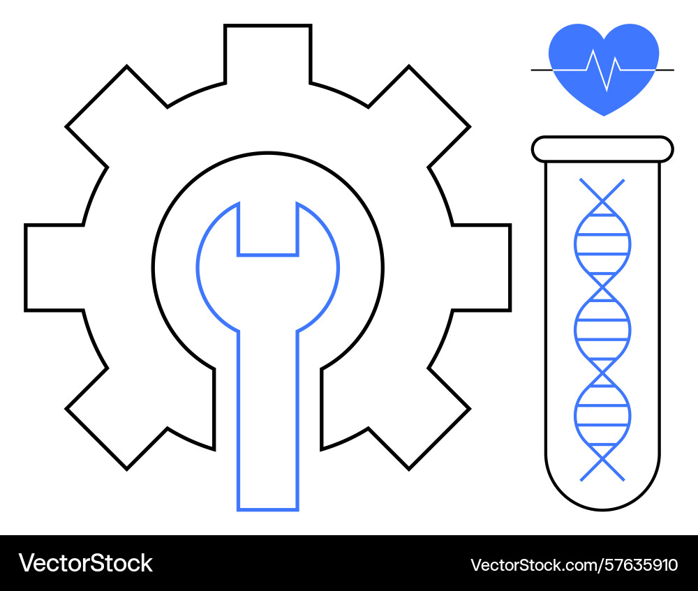 Engineering and biotechnology integration with dna Engineering and biotechnology integration with dna Vector Image