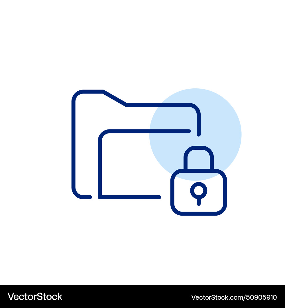 File folder and lock protected documents data File folder and lock protected documents data vector image