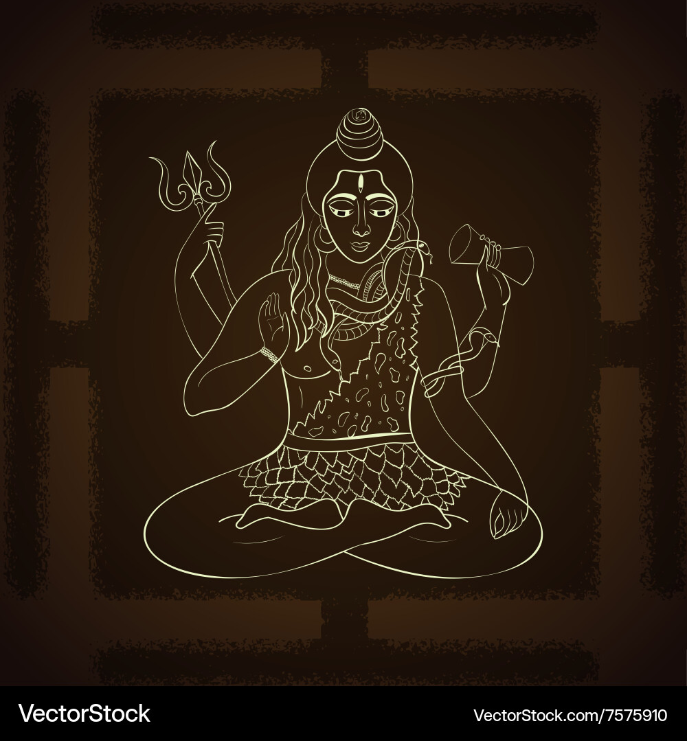 Lord shiva hindu gods indian vector image
