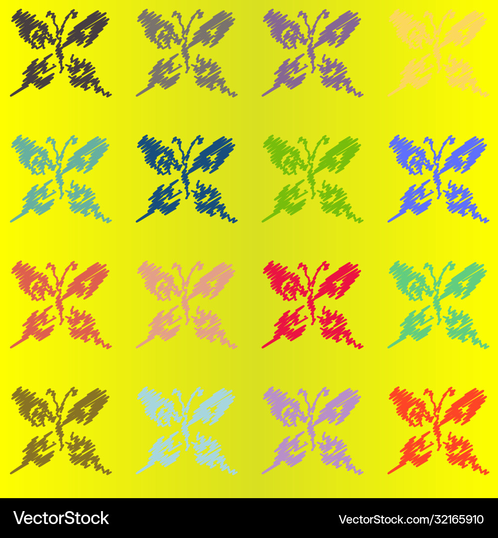Set butterflies silhouettes isolated on white Vector Image