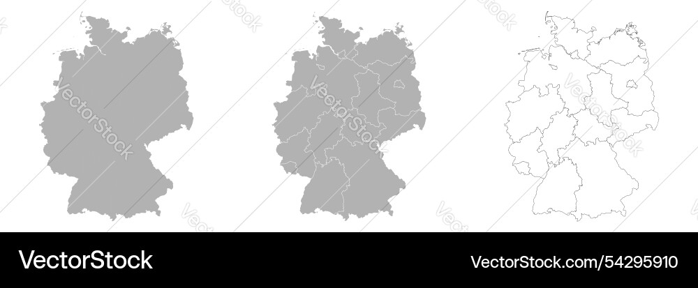 Set of germany maps with main map and regional Vector Image