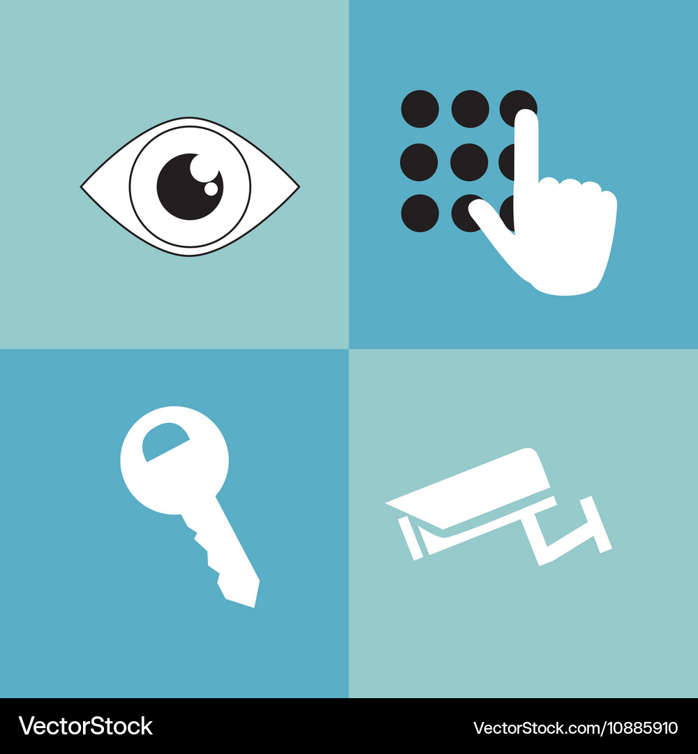Virtual security system icons image Vector Image