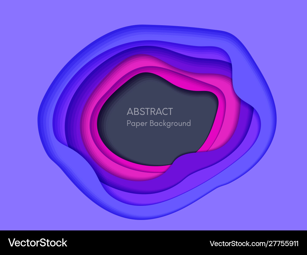 3d abstract background with white paper cut Vector Image