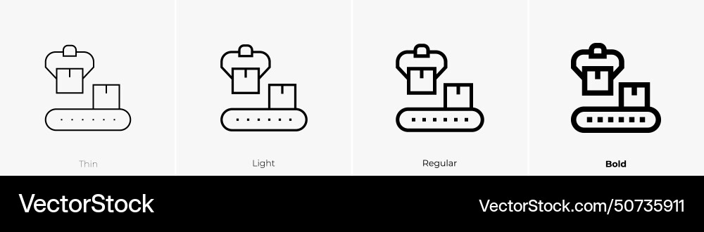 Assembly icon thin light regular and bold style Assembly icon thin light regular and bold style vector image