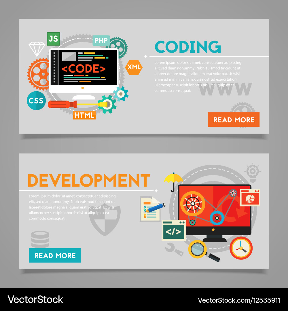 Development and coding concept banners vector image