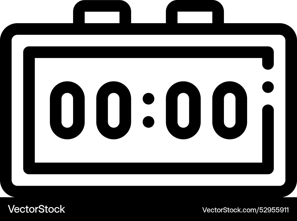 Digital alarm clock icon thin linear style design Vector Image