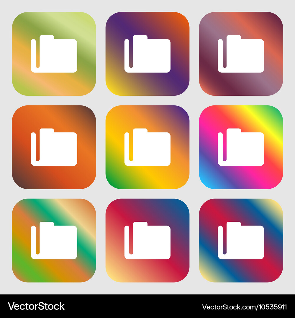 Document folder icon nine buttons with bright Vector Image