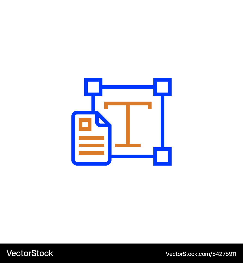 Edit text line icon linear style sign for mobile vector image