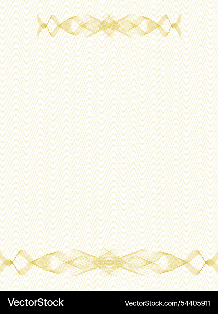 Gold vintage vignettes zigzag pattern empty blank Gold vintage vignettes zigzag pattern empty blank vector image