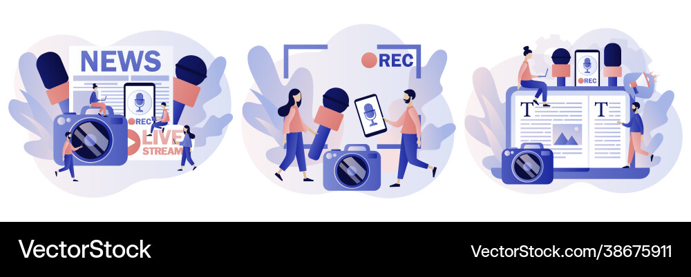 Journalist concept mass media news tv newspaper Journalist concept mass media news tv newspaper vector image