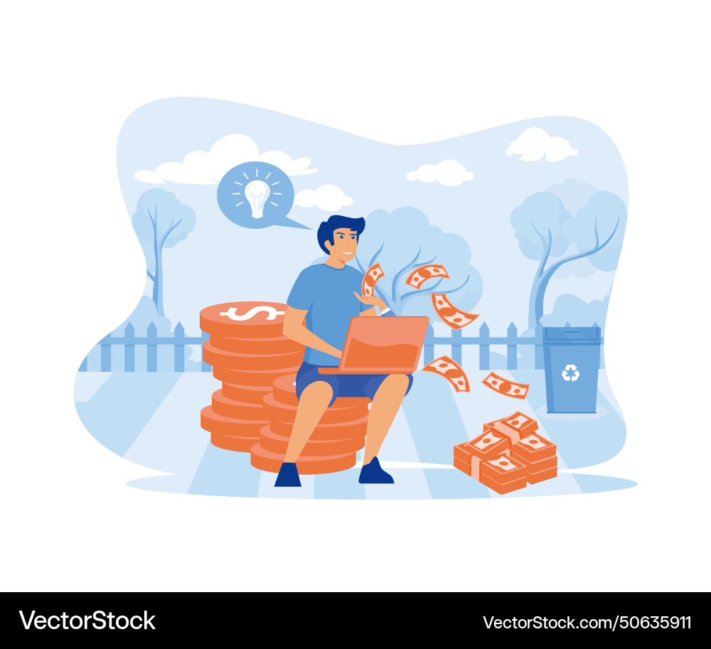 Online income from freelance work passive Vector Image