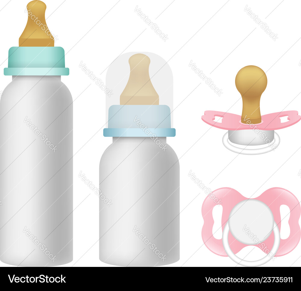 Pacifier icons set realistic style Pacifier icons set realistic style vector image