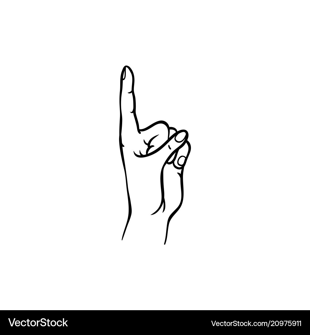 Raised Hand Sketch Gesture vector image