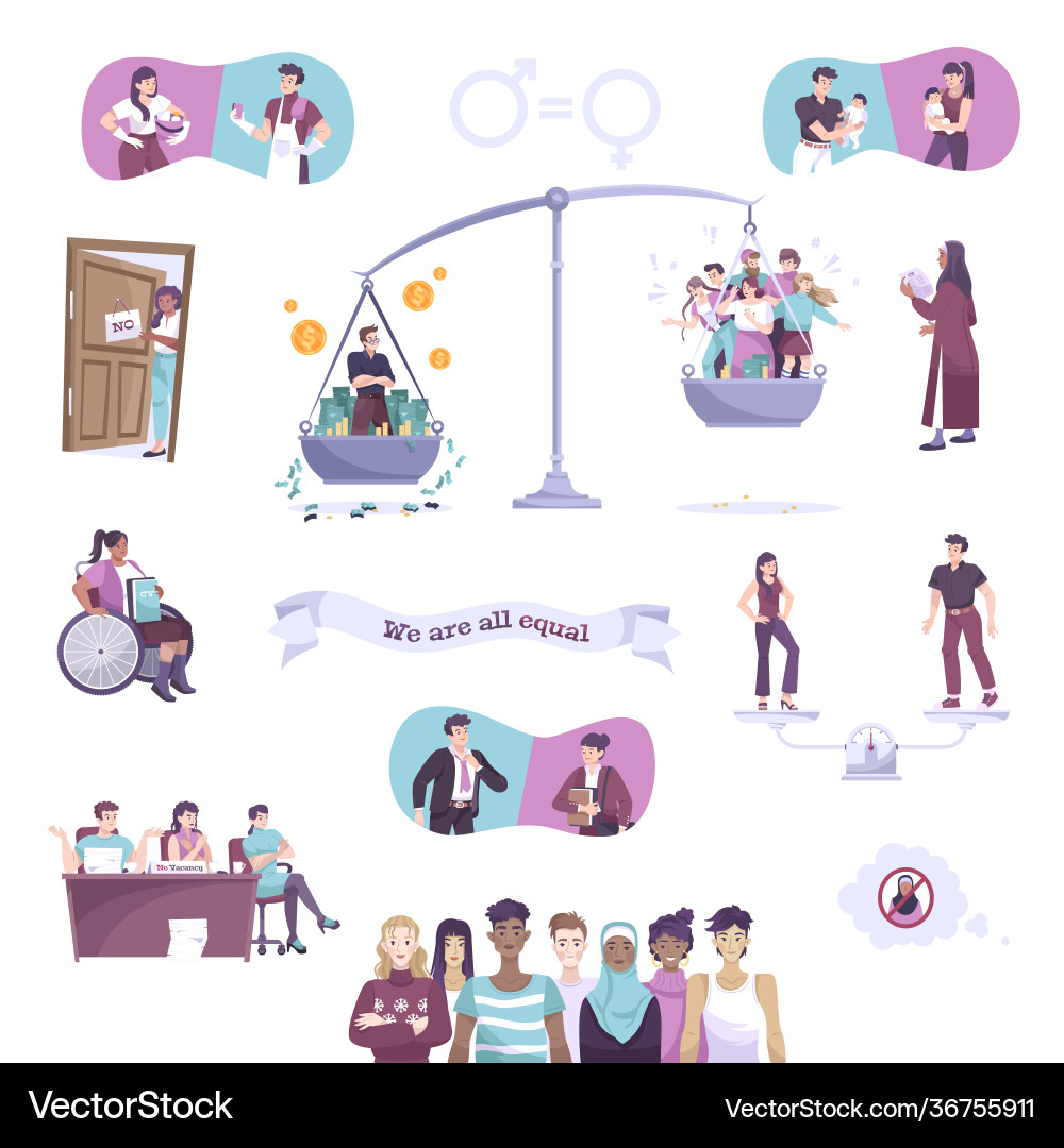 Social Justice Icon Set Royalty Free Vector Image