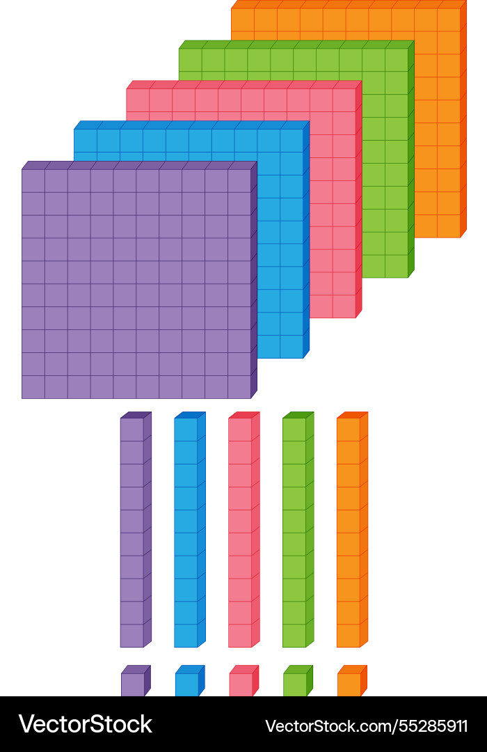 Vibrant blocks representing mathematical Vibrant blocks representing mathematical Vector Image