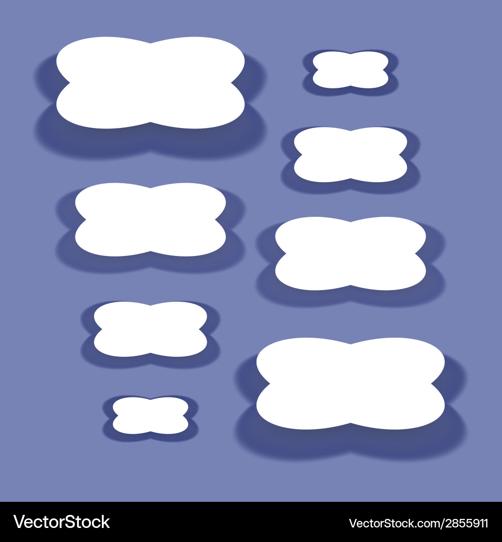 White material design paper buttons with shadow vector image