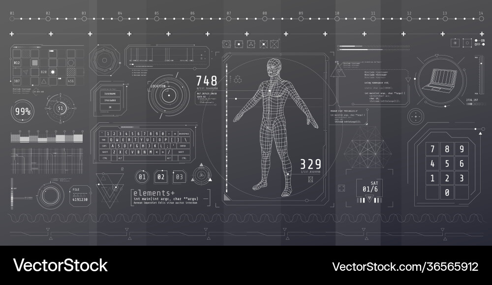 A set thin elements on topic data A set thin elements on topic data vector image
