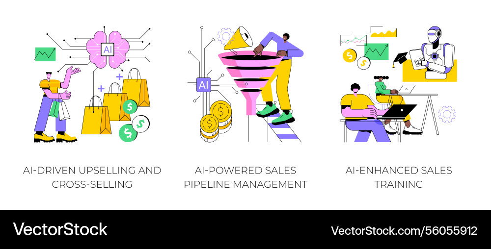 Artificial intelligence in sales abstract concept Artificial intelligence in sales abstract concept vector image