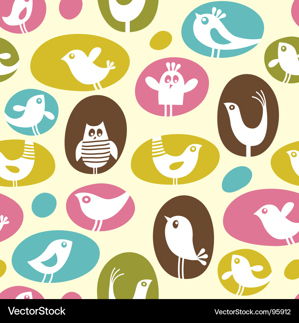 Colorful Bird Pattern Vector Image