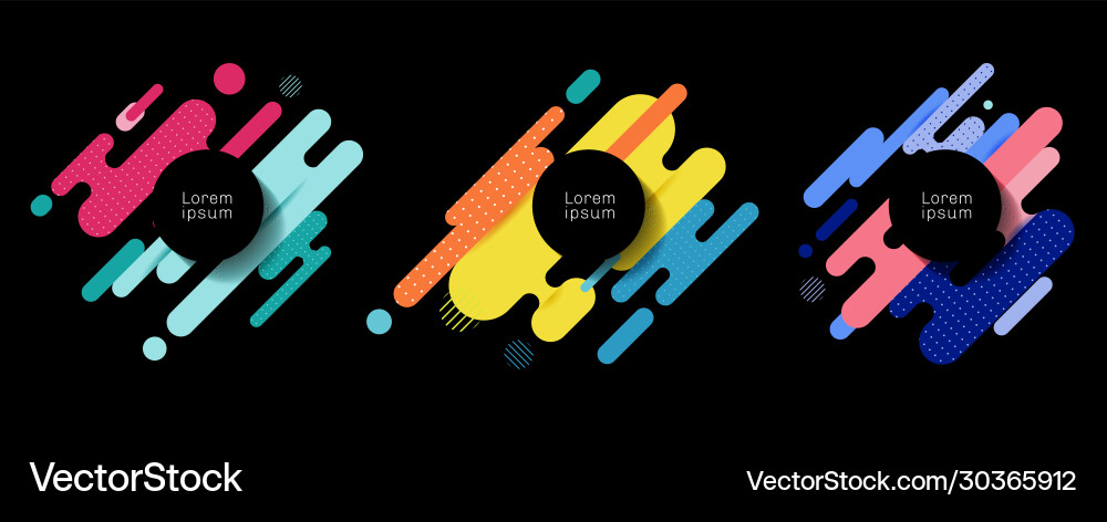 Colorful Rounded Shapes - Dynamic Lines vector image