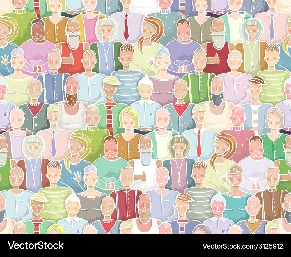 Diverse Crowd Pattern vector image