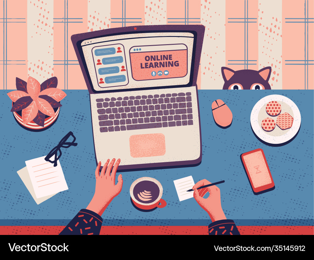 E-learning platform online education webinar – Free Vector | VectorStock