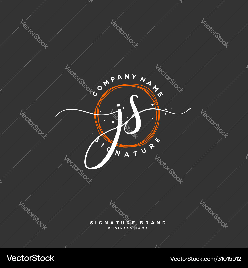 Elegant Initial Letter 'JS' Signature Logo Vector Image