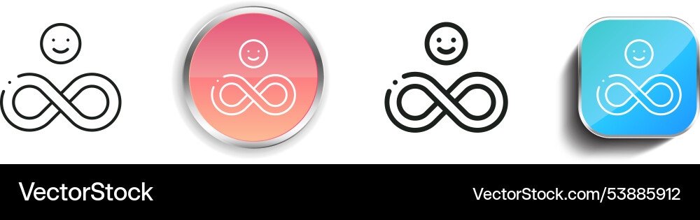 Endless icon thin linear regular and button style Endless icon thin linear regular and button style vector image